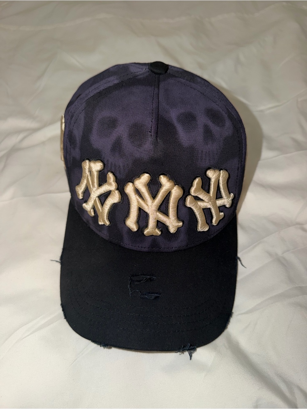Men's Black and Navy Embroidered Logo Baseball Cap